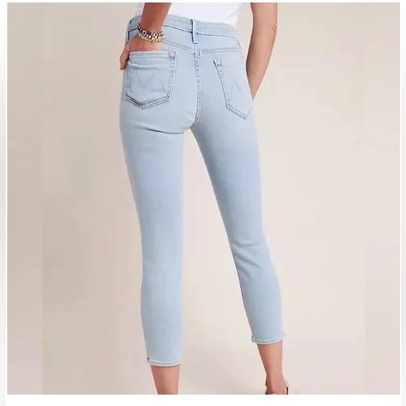 MOTHER The Looker Crop High-Rise Jeans in Swimming Pool Sunday Size 26 - Picture 5 of 16